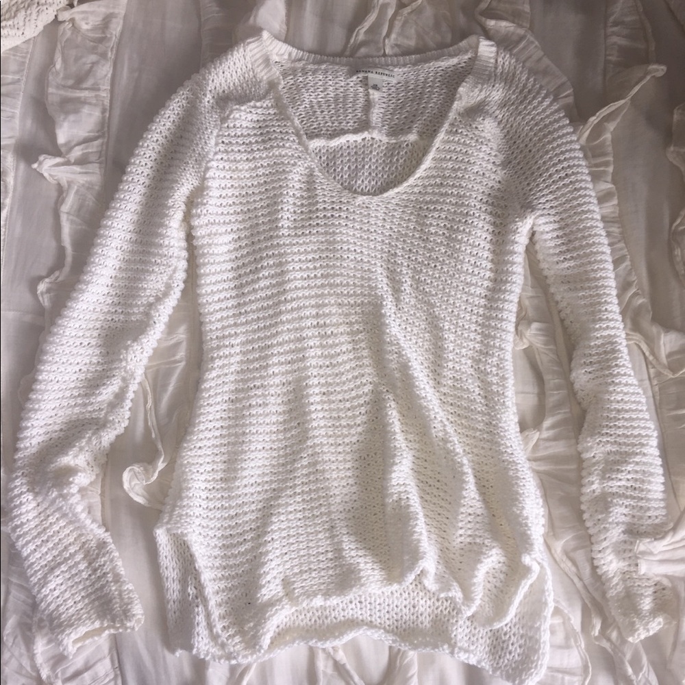 Banana Republic White Knit Sweater
